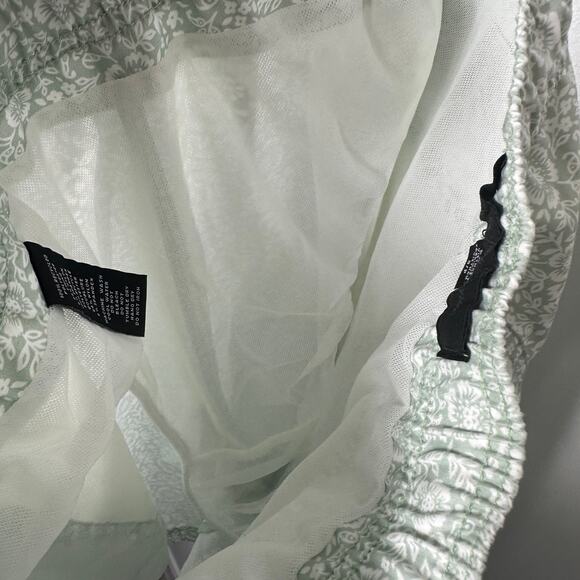 Saks Fifth Avenue Men’s Swim Trunks Sm Seafoam Green Floral Drawstring Recycled - Picture 2 of 8